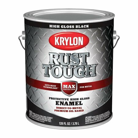 KRYLON Rust Tough Oil-Based Gloss  Rust Control Enamel, Black, 1 Gal. K09730008